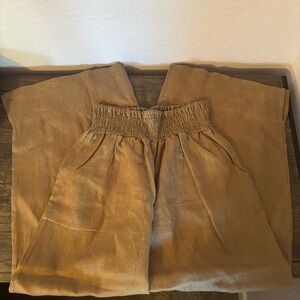 Nomad Tan Wide-Leg Pants